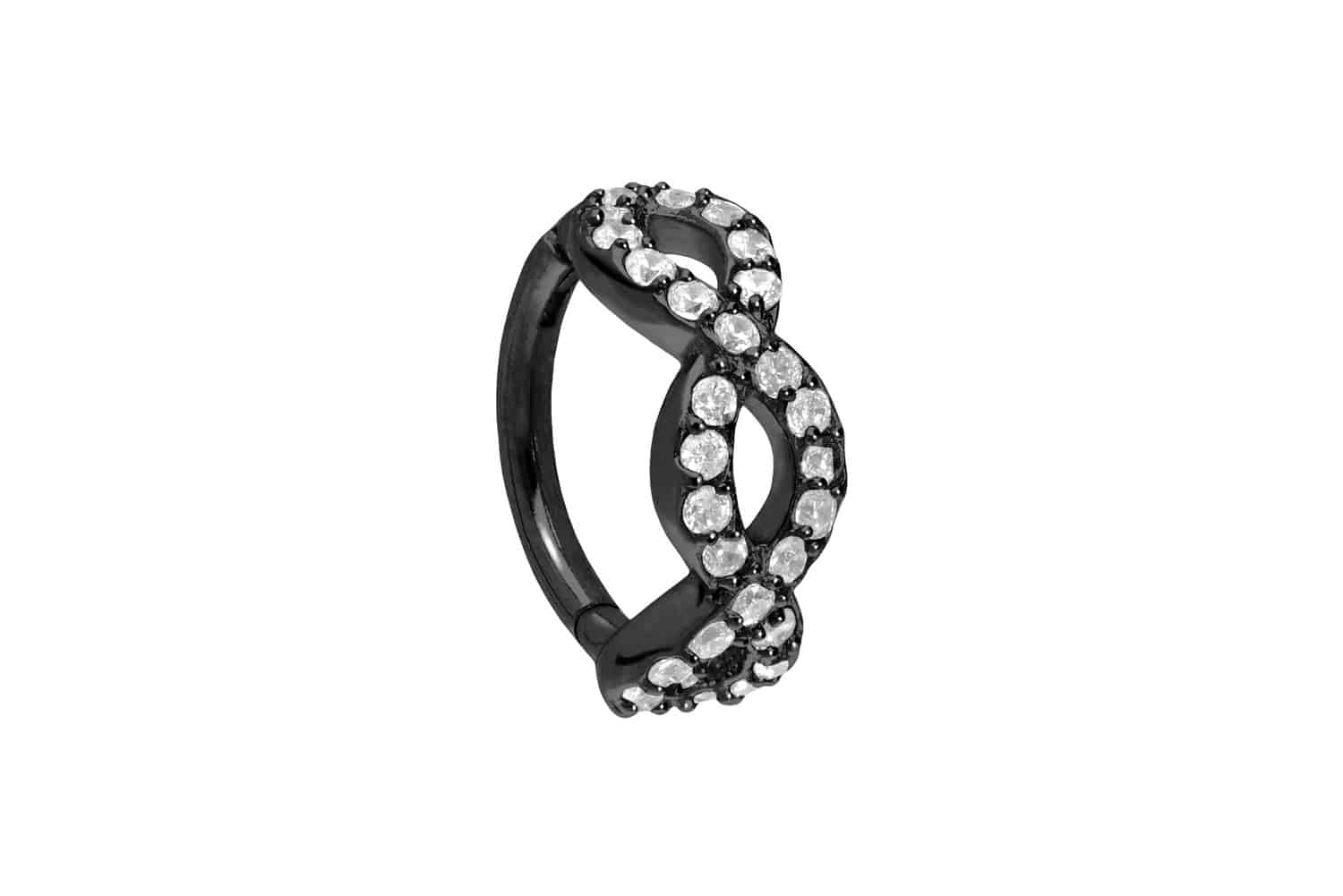 Chirurgenstahl Segmentring Clicker Piercing 3 KRISTALLOVALE